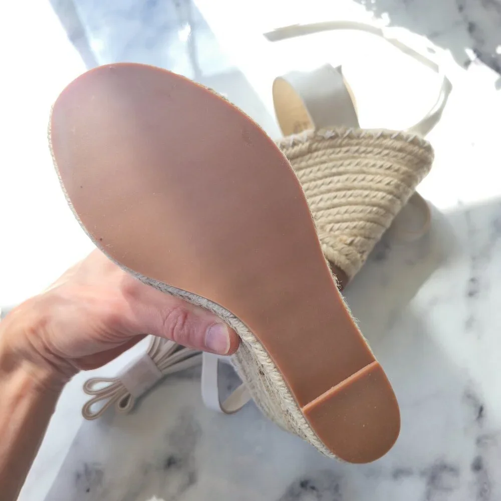Club Monaco Donyale Wedge Sandals White EU 36.5 / US 6.5 NEW $198
